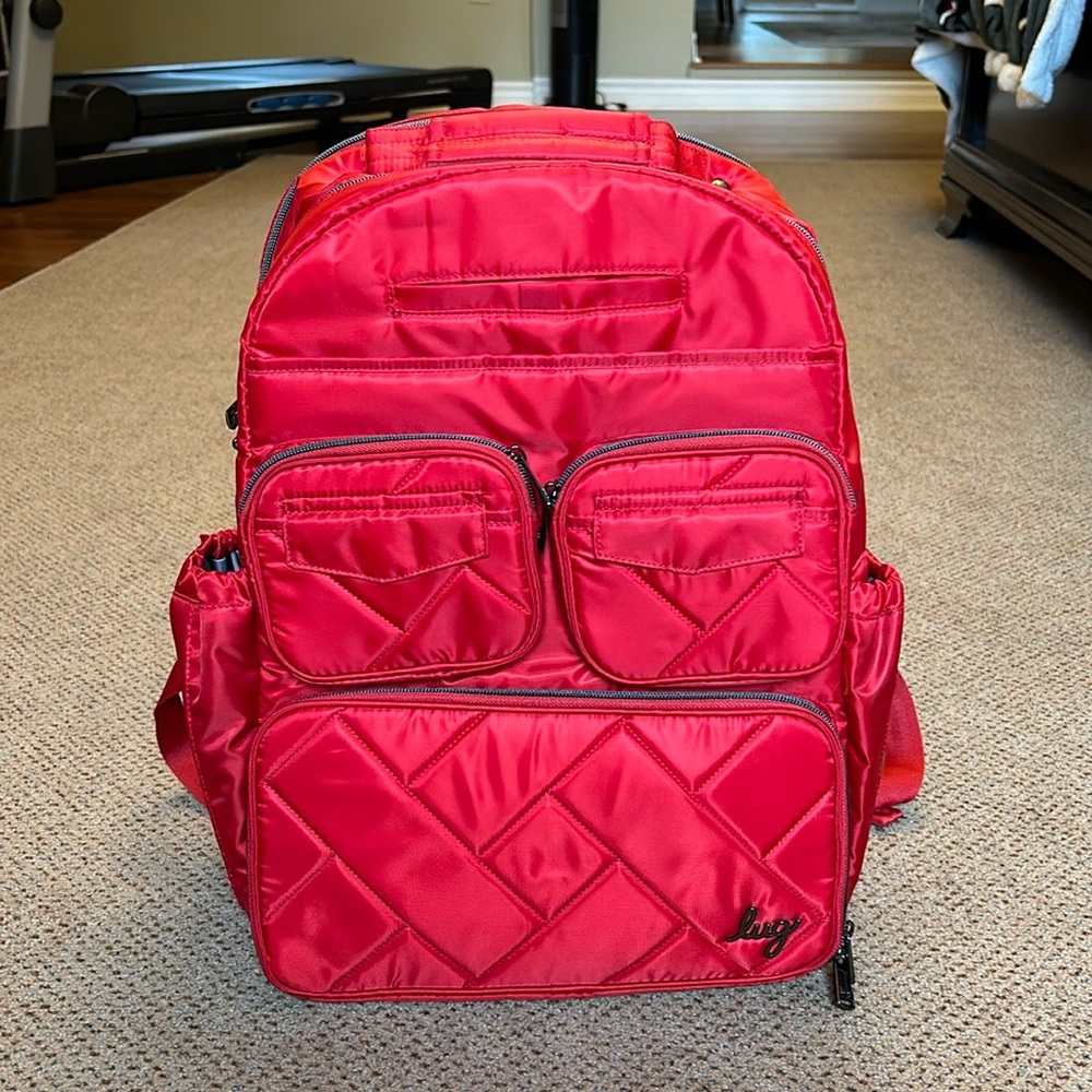 EUC Lug Puddle Jumper SE backpack in Poppy Red